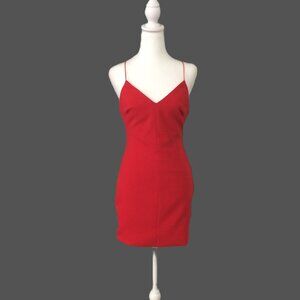 Likely Red Spaghetti-Strap V-Neck Mini Dress